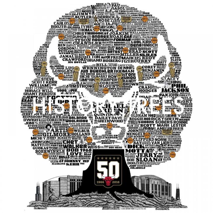 Chicago Bulls History Tree - 50th Year Edition | History Trees